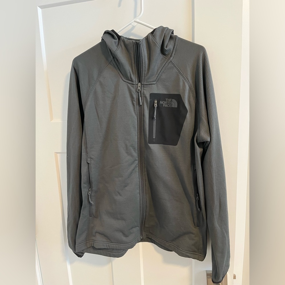 Men’s North Face zip up, hooded sweatshirt